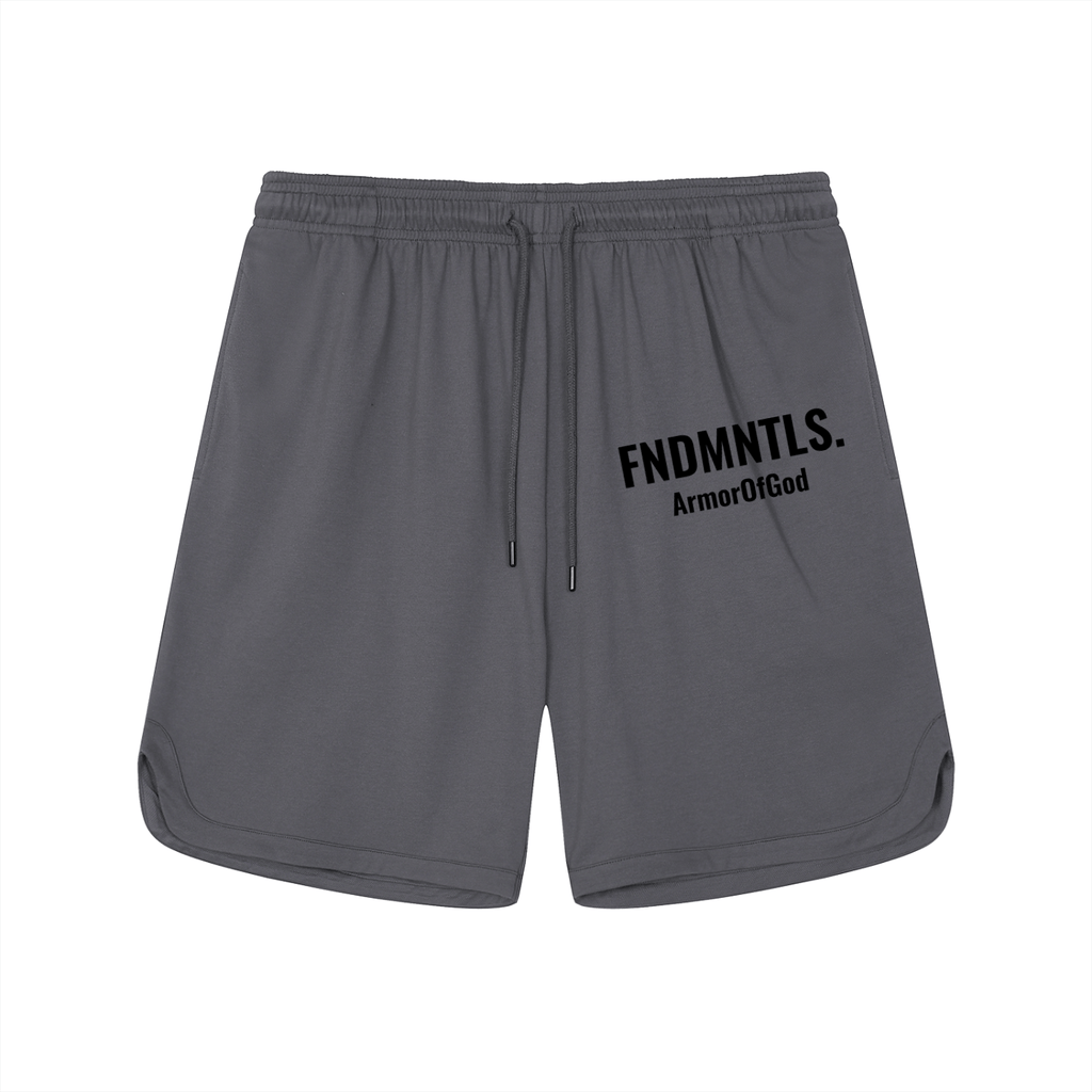 FNDMNTLS. Armor of God Mesh-Lined Quick-Dry Performance Shorts Dark Gray / S