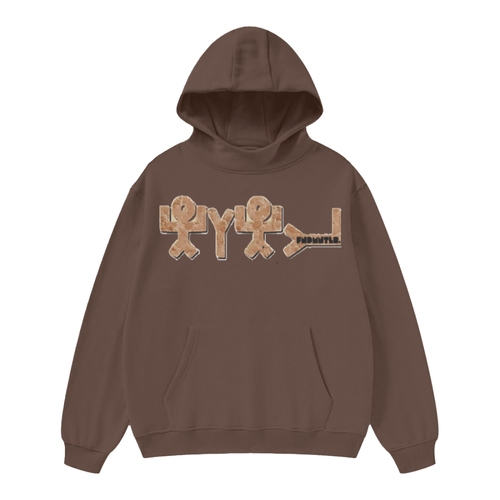 High Neck Insulated FOG Solid Color Fleece Hoodie - 385 GSM - Brown / S