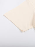 Sleeve detail of beige Mark the Believer Tee showing clean stitching. Soft cotton fabric ensures a comfortable fit.