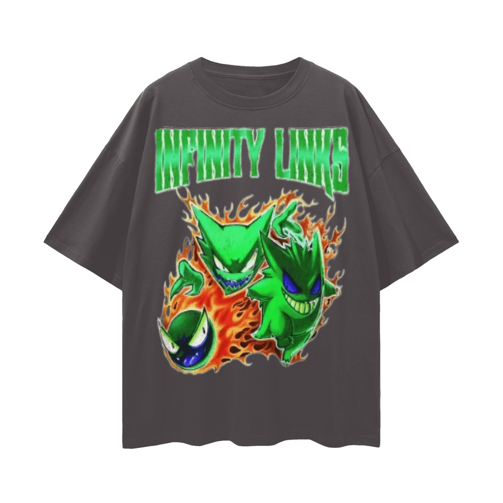 Infinity Links  Goblin Oversize Deep Drop Shoulder Graphic Tshirt - 190 GSM Dark Gray / S