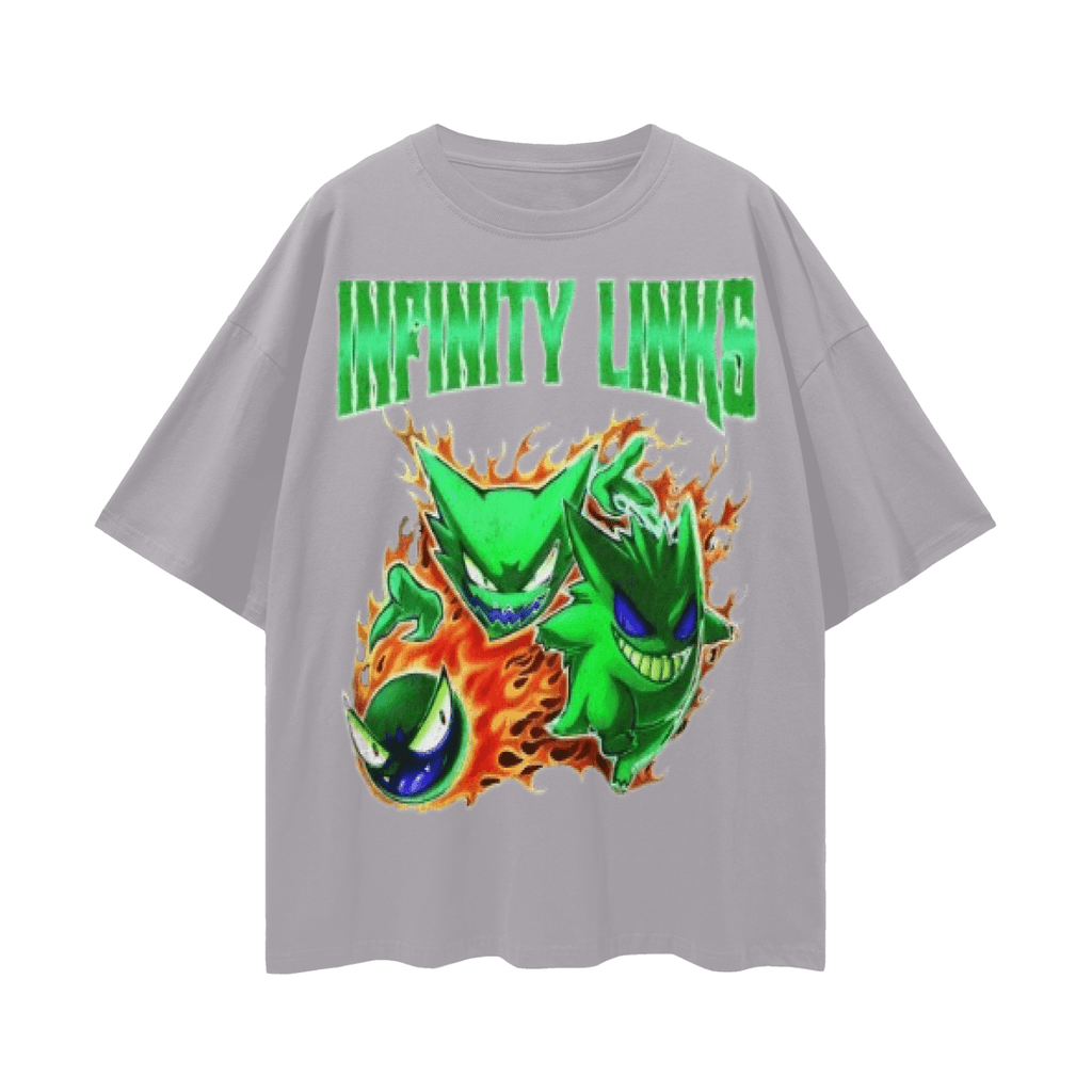 Infinity Links  Goblin Oversize Deep Drop Shoulder Graphic Tshirt - 190 GSM Light Gray / S