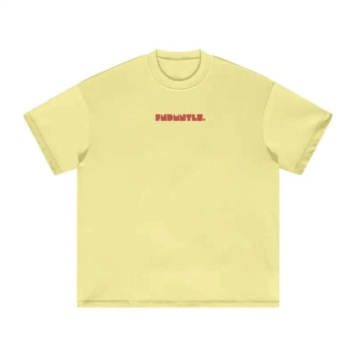 FNDMNTLS. Red Logo Heavyweight Earth Tone Graphic T-Shirt Yellow / XS