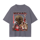 Gray Championship Unisex Seamless T-Shirt - 230 GSM with dynamic basketball-themed artwork, great for sporty and casual outfits.