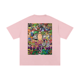 Unisex Cotton T-Shirt – Turtle Power features a vibrant cartoon-style back print of ninja turtles and villains. Made from pure cotton with a loose fit.