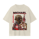 Beige Championship Unisex Seamless T-Shirt - 230 GSM with colorful basketball graphic, ideal for casual streetwear and sports fans.