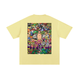 Unisex Cotton T-Shirt – Turtle Power features a vibrant cartoon-style back print of ninja turtles and villains. Made from pure cotton with a loose fit.