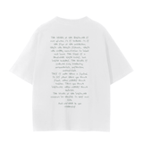 Back of white Mark the Believer Tee with quote print. Comfortable unisex cotton tee perfect for casual outfits.