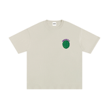 Unisex Cotton T-Shirt – Turtle Power in grey with a green turtle shell graphic and 'TURTLE PWR' text on chest. Loose fit, 100% cotton fabric.