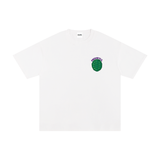 Unisex Cotton T-Shirt – Turtle Power in grey with a green turtle shell graphic and 'TURTLE PWR' text on chest. Loose fit, 100% cotton fabric.