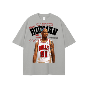 Rebound King Tee - Graphic T-Shirt in grey featuring bold basketball-themed print, unisex fit, 100% cotton for casual streetwear comfort.