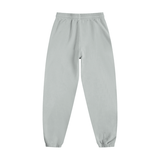 Back view of light grey Vintage Washed Cotton Sweatpants showcasing elastic waistband and cuffed hems for a snug fit.