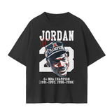 Black Better with Time Unisex Seamless T-Shirt - 230 GSM with front graphic of a basketball legend and championship years.
