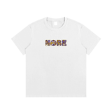 White Kobe Cartoon Cotton T-Shirt with bold 'KOBE' lettering in cartoon style. Soft pure cotton tee for unisex casual outfits.
