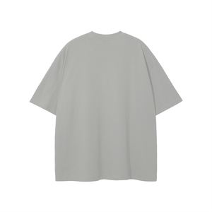 Back view of the grey Rebound King Graphic T-shirt showing plain design and relaxed fit, ideal for casual unisex wear.
