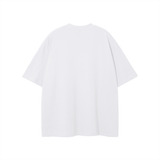 Back view of the white Rebound King Graphic T-shirt displaying clean, minimal style with a loose, casual fit for everyday wear.