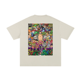 Unisex Cotton T-Shirt – Turtle Power features a vibrant cartoon-style back print of ninja turtles and villains. Made from pure cotton with a loose fit.