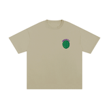 Unisex Cotton T-Shirt – Turtle Power in grey with a green turtle shell graphic and 'TURTLE PWR' text on chest. Loose fit, 100% cotton fabric.