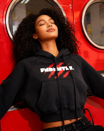 Blood Scarred Snow Washed Cropped Hoodie - Heretic - s Streetwear - Cropped Hoodie - Snow Washed Hoodie -  product_type