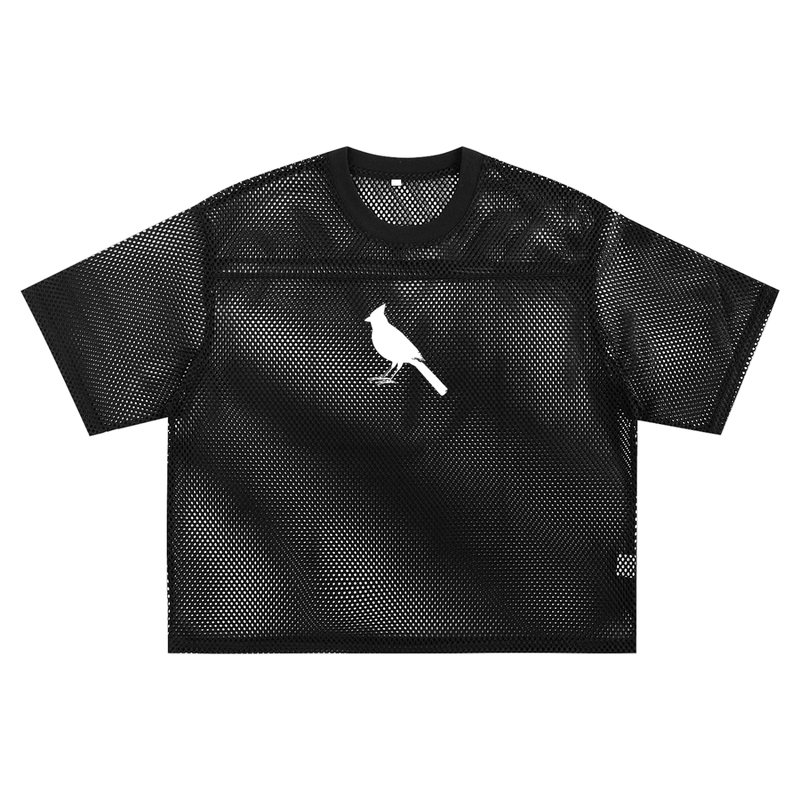 Boxy Net T-Shirt with Bird Motif - Stylish & Versatile Style - Heretic - s Streetwear - Casual Wear - Eternal Bonds -  product_type