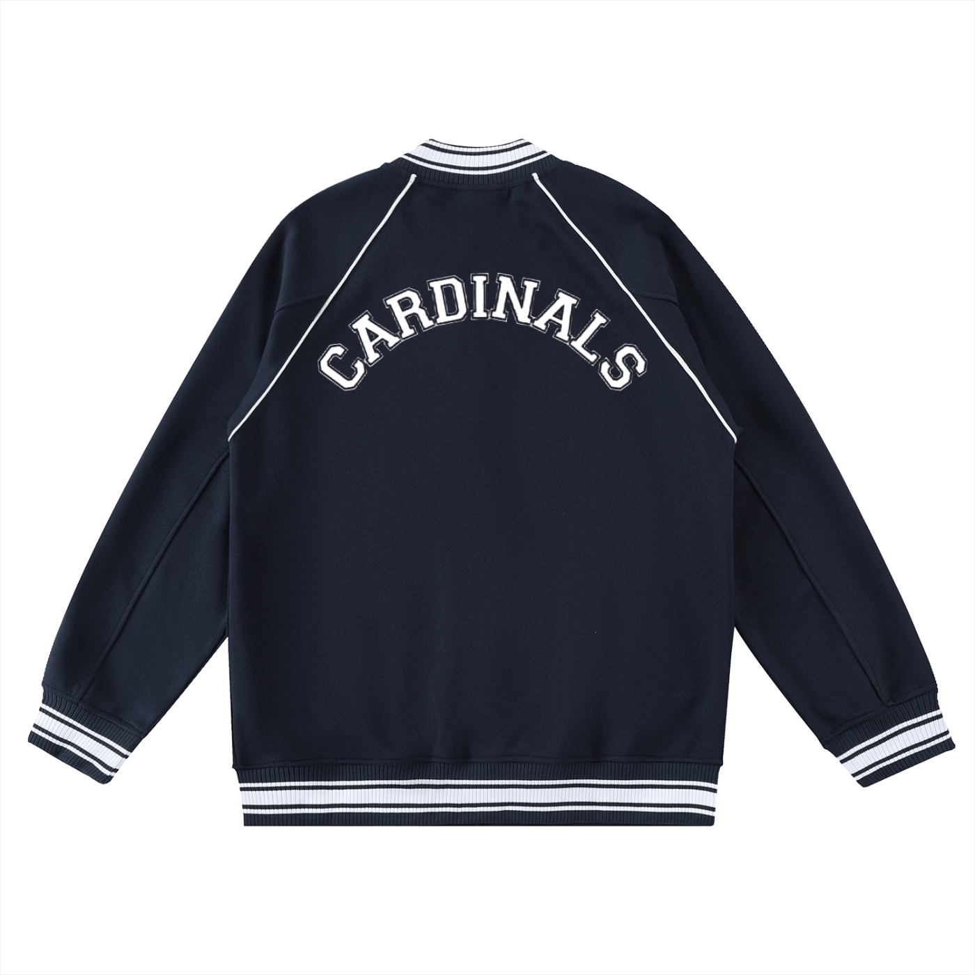 Chrome Cardinal Contrast Trim Raglan Varsity Jacket - Heretic - s Streetwear - drop access - fleeced varsity jacket -  product_type