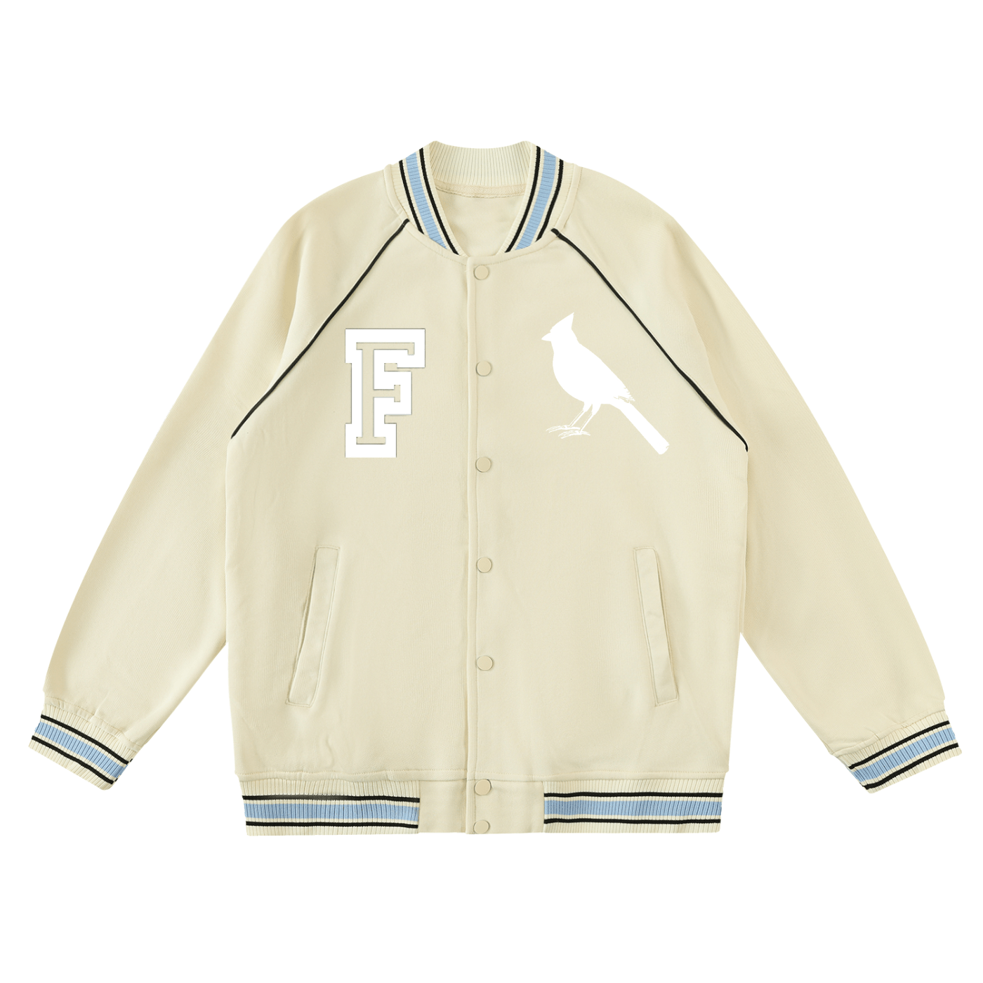 Chrome Cardinal Contrast Trim Raglan Varsity Jacket - Heretic - s Streetwear - drop access - fleeced varsity jacket -  product_type