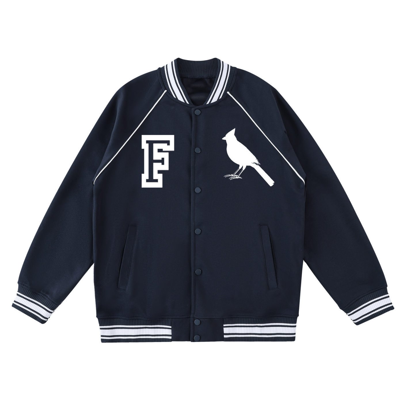 Chrome Cardinal Contrast Trim Raglan Varsity Jacket - Heretic - s Streetwear - drop access - fleeced varsity jacket -  product_type