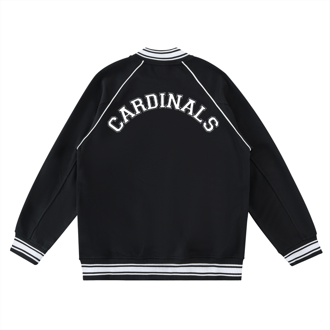 Chrome Cardinal Contrast Trim Raglan Varsity Jacket - Heretic - s Streetwear - drop access - fleeced varsity jacket -  product_type