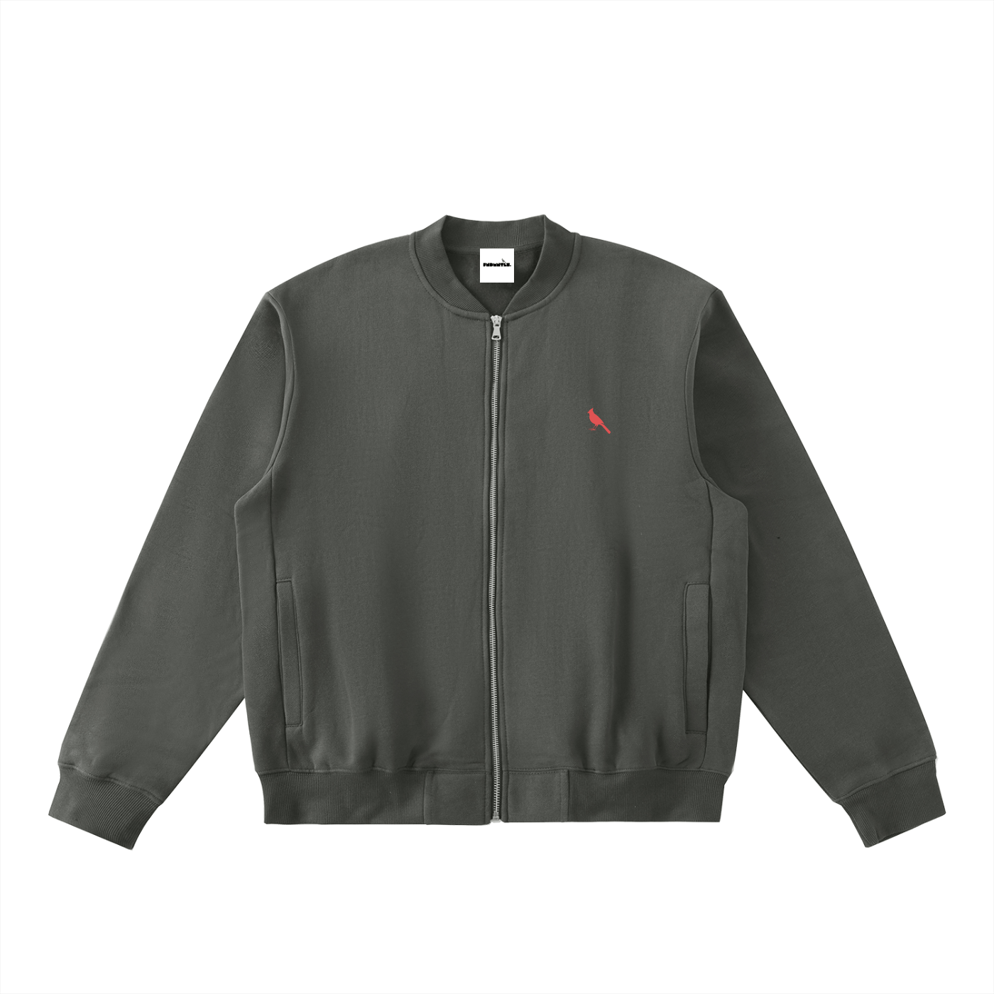 Chrome Cardinal Essential Zip - Up Fleeced Varsity Jacket - Heretic - s Streetwear - drop access - FNDMNTLS -  product_type