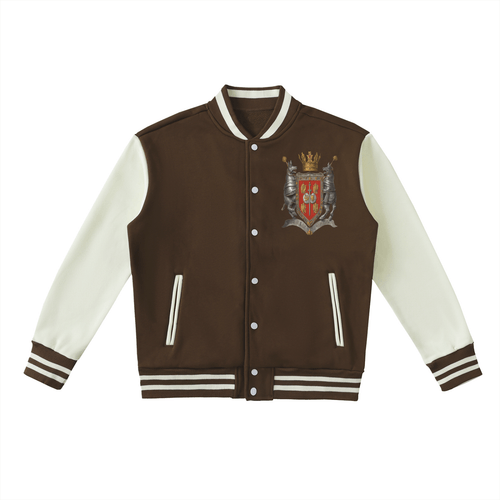 Chrome Cardinal Two - Tone Fleeced Varsity Jacket - Heretic - s Streetwear - Chrome Cardinals - drop access -  product_type