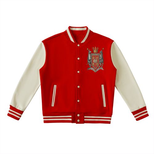 Chrome Cardinal Two - Tone Fleeced Varsity Jacket - Heretic - s Streetwear - Chrome Cardinals - drop access -  product_type