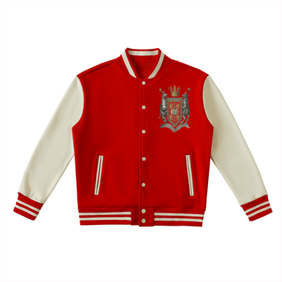 Chrome Cardinal Two - Tone Fleeced Varsity Jacket - Heretic - s Streetwear - Chrome Cardinals - drop access -  product_type