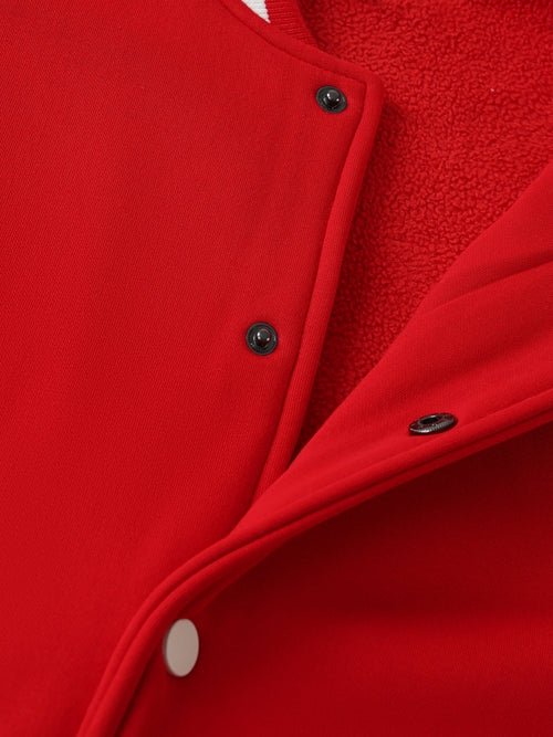 Chrome Cardinal Two - Tone Fleeced Varsity Jacket - Heretic - s Streetwear - Chrome Cardinals - drop access -  product_type