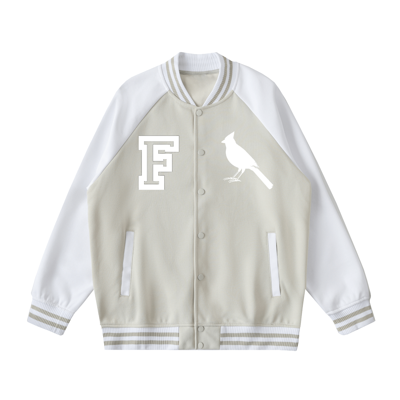 Chrome Cardinal Two Tone Raglan Sleeve Varsity Jacket - Heretic - s Streetwear - two tone raglan sleeve - varsity jacket -  product_type