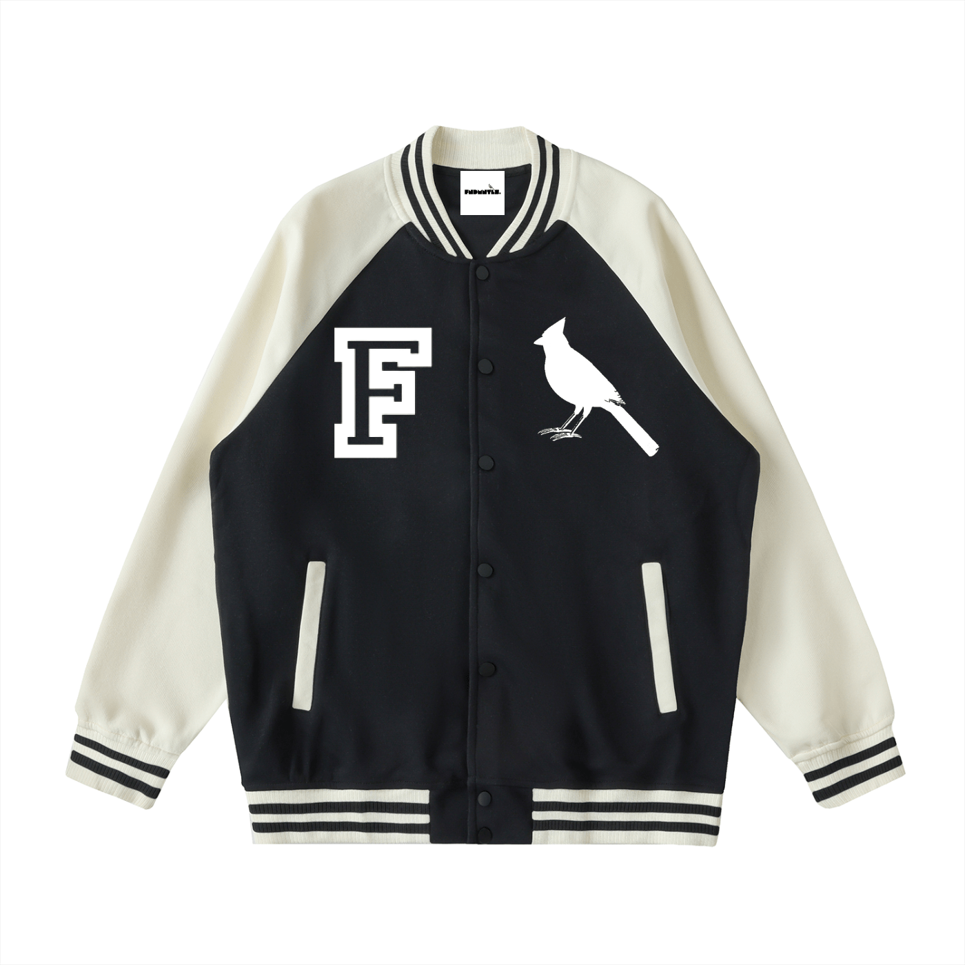 Chrome Cardinal Two Tone Raglan Sleeve Varsity Jacket - Heretic - s Streetwear - two tone raglan sleeve - varsity jacket -  product_type