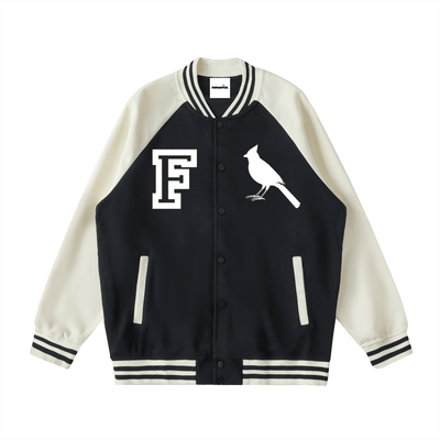 Chrome Cardinal Two Tone Raglan Sleeve Varsity Jacket - Heretic - s Streetwear - two tone raglan sleeve - varsity jacket -  product_type