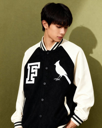 Chrome Cardinal Two Tone Raglan Sleeve Varsity Jacket - Heretic - s Streetwear - two tone raglan sleeve - varsity jacket -  product_type