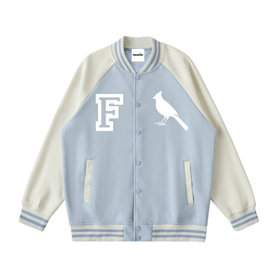 Chrome Cardinal Two Tone Raglan Sleeve Varsity Jacket - Heretic - s Streetwear - two tone raglan sleeve - varsity jacket -  product_type