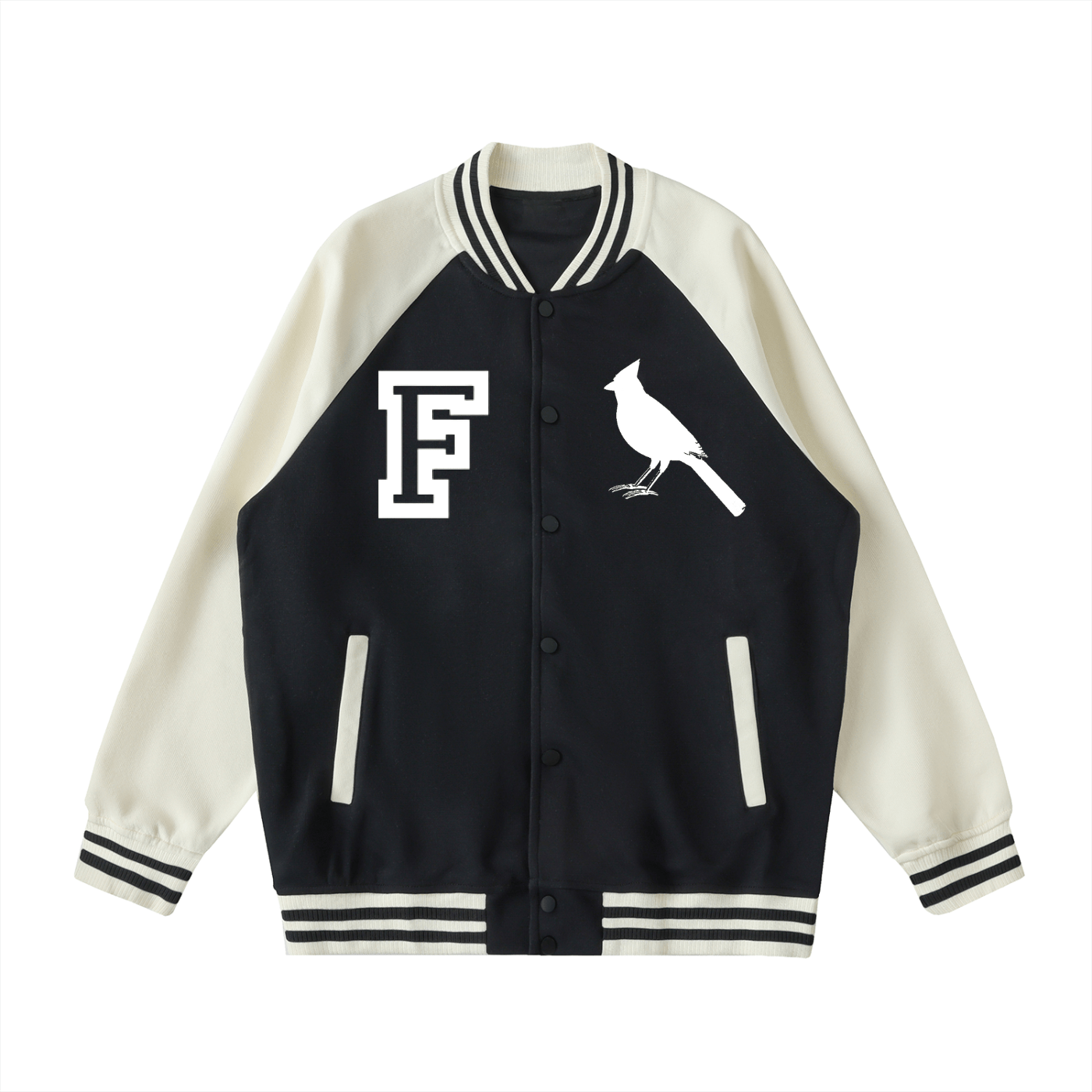 Chrome Cardinal Two Tone Raglan Sleeve Varsity Jacket - Heretic - s Streetwear - two tone raglan sleeve - varsity jacket -  product_type