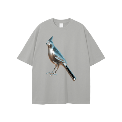 Chrome Cardinals FNDMNTLS Metallic Bird Tee - Heretic - s Streetwear - Chrome Cardinals FNDMNTLS - cotton T-shirt -  product_type