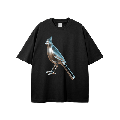 Chrome Cardinals FNDMNTLS Metallic Bird Tee - Heretic - s Streetwear - Chrome Cardinals FNDMNTLS - cotton T-shirt -  product_type