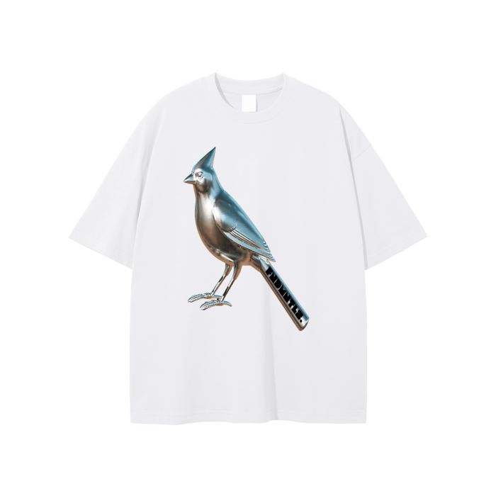 Chrome Cardinals FNDMNTLS Metallic Bird Tee - Heretic - s Streetwear - Chrome Cardinals FNDMNTLS - cotton T-shirt -  product_type