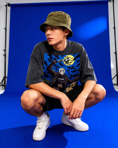 Crystal Lake Vintage Wash Drop Shoulder Graphic T-Shirt - Heretic - s Streetwear - Casual Fashion - Casual Streetwear -  product_type