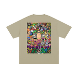 Unisex Cotton T-Shirt – Turtle Power features a vibrant cartoon-style back print of ninja turtles and villains. Made from pure cotton with a loose fit.