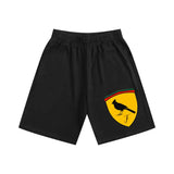 Black Ferrari Boys Essential Heavyweight Shorts with bird emblem, available in inches and cm