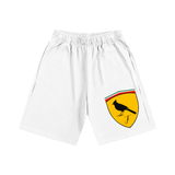 White shorts with bird logo from Ferrari Boys Essential Heavyweight Shorts in inch and cm size options