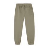 Olive green God Fndmntls Crest Cotton Blend Sweatpants shown in inches and centimeters