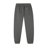 God Fndmntls Crest cotton blend sweatpants with back pocket in gray, available in inch and cm sizes