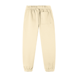 Beige God Fndmntls Crest Cotton Blend Sweatpants with elastic waistband and cuffs