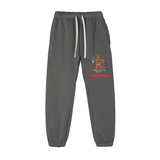 Gray God Fndmntls sweatpants with emblem, 30 inch cotton blend casual wear
