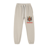 Gray God Fndmntls Sweatpants with Crest, cotton blend, available in inch and cm sizes
